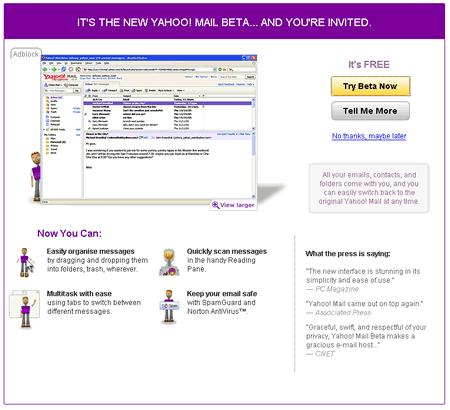 Yahoo! Mail beta